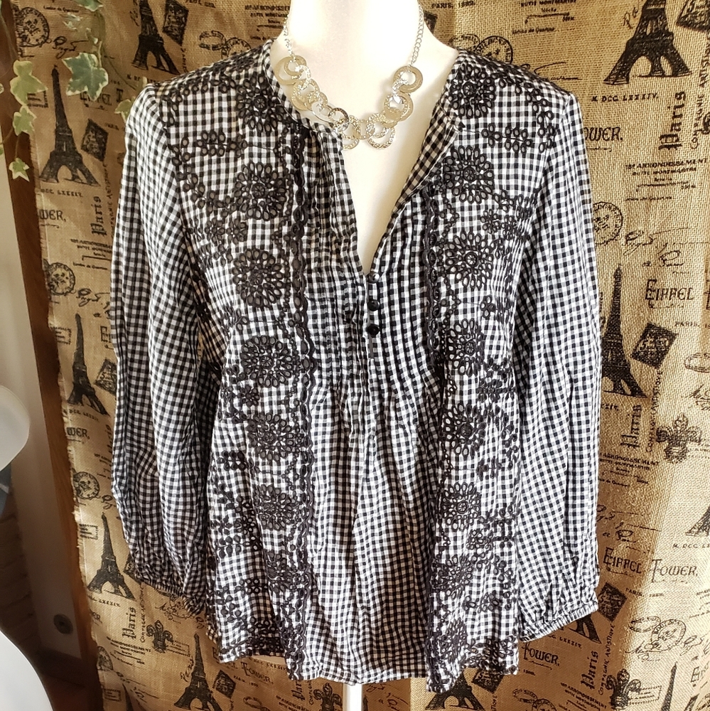 J Crew  | Gingham Top